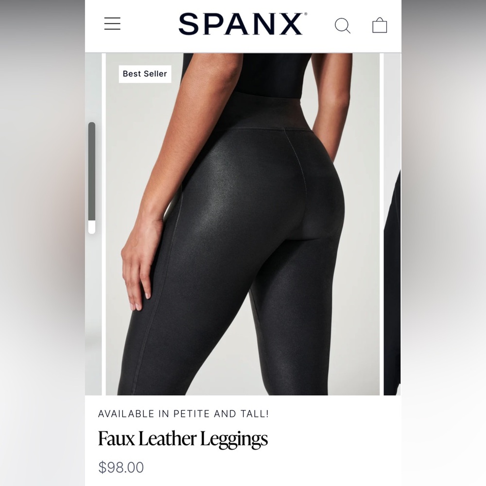 Spanx Faux Leather Leggings Medium